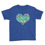 Painted Zebra Heart Youth Short Sleeve T-Shirt