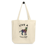 Live A Rare Life Zebra Eco Tote Bag