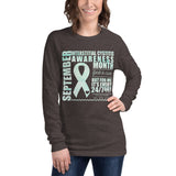 September Interstitial Cystitis Awareness/WARRIOR Watercolor Print Unisex Long Sleeve Tee