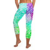 Watercolor Whimsical Awareness Capri Leggings