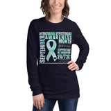 September Intracranial Hypertension Awareness Month/SUPPORTER Watercolor Print Unisex Long Sleeve Tee