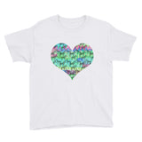 Painted Zebra Heart Youth Short Sleeve T-Shirt