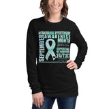 September Intracranial Hypertension Awareness Month/SUPPORTER Watercolor Print Unisex Long Sleeve Tee