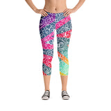 Whimsical Ribbon Stripes Capri Leggings