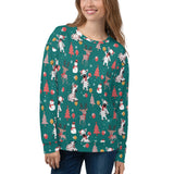 Green Winter Zebra Unisex All Over Print Sweatshirt