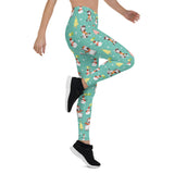 Mint Zebra Snowman Full Length Leggings