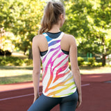 Think Zebras Hoofbeat Two Sided Women's Racerback Tank