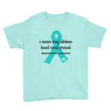 I Wear My Ribbon Loud and Proud/Dysautonomia Youth Short Sleeve T-Shirt