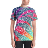 Whimsical Ribbon Stripes All Over Print Women's T-shirt