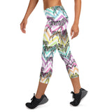 Rainbow Chevron Zebra Capri Leggings