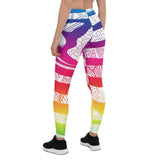 Zentangle White Zebra Stripes Leggings