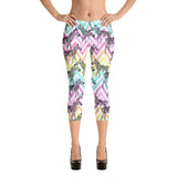 Rainbow Chevron Zebra Capri Leggings