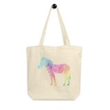Rainbow Diamonds Zebra Eco Tote Bag