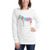 Rainbow Zebra Words Unisex Long Sleeve Tee
