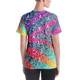 Whimsical Ribbon Stripes All Over Print Women's T-shirt