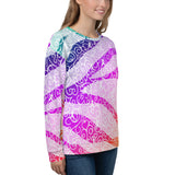 Light Whimsical Ribbon Stripes All Over Print Unisex Sweatshirt