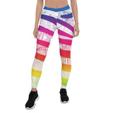 Zentangle White Zebra Stripes Leggings