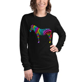 Rainbow Zebra Words Unisex Long Sleeve Tee