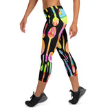 Painted Spoons Print Capri Leggings