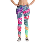 Whimsical Ribbon Stripes Leggings