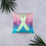 Ribbons on Ribbons/Green Basic Pillow