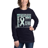 September Interstitial Cystitis Awareness/WARRIOR Watercolor Print Unisex Long Sleeve Tee