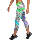 Zebra Stripes Mandala Capri Leggings