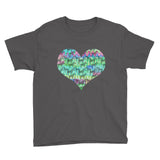 Painted Zebra Heart Youth Short Sleeve T-Shirt