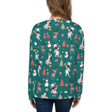 Green Winter Zebra Unisex All Over Print Sweatshirt