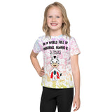 In A World Of Unicorns Be A Zebra/Turquoise Ribbon All Over Print Kids T-Shirt