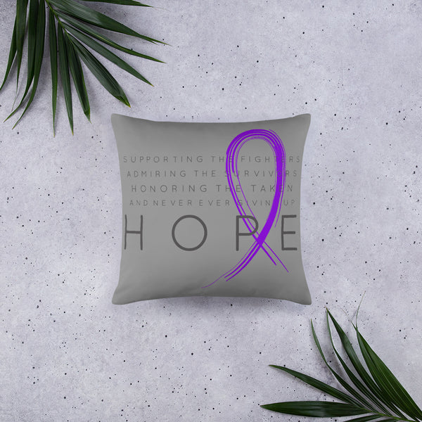 Two Sided Chronic Illness Hope/Purple Basic Pillow