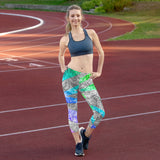 Zebra Stripes Mandala Capri Leggings