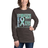 September Intracranial Hypertension Awareness Month/SUPPORTER Watercolor Print Unisex Long Sleeve Tee