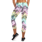 Rainbow Chevron Zebra Capri Leggings