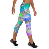 Zebra Stripes Mandala Capri Leggings