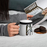 Fight Spoonie Flowers Matte Black Magic Mug