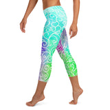 Watercolor Whimsical Awareness Capri Leggings