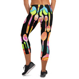 Painted Spoons Print Capri Leggings