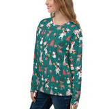 Green Winter Zebra Unisex All Over Print Sweatshirt