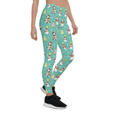 Mint Zebra Snowman Full Length Leggings
