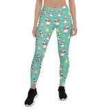 Mint Zebra Snowman Full Length Leggings