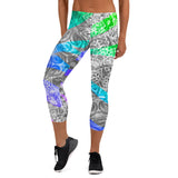 Zebra Stripes Mandala Capri Leggings