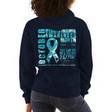 October Dysautonomia Awareness Month/WARRIOR Marble Print Unisex Hoodie