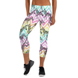 Rainbow Chevron Zebra Capri Leggings