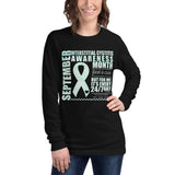 September Interstitial Cystitis Awareness/WARRIOR Watercolor Print Unisex Long Sleeve Tee
