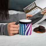 Zebra Print Stripes Zentangle Matte Black Magic Mug