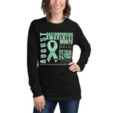 August Gastroparesis Awareness Month/WARRIOR Watercolor Print Unisex Long Sleeve Tee