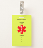 Emergency Contact/Medical Card Badge