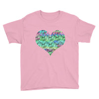 Painted Zebra Heart Youth Short Sleeve T-Shirt
