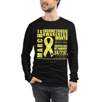 March Endometriosis Awareness Month/SUPPORTER Watercolor Print Unisex Long Sleeve Tee